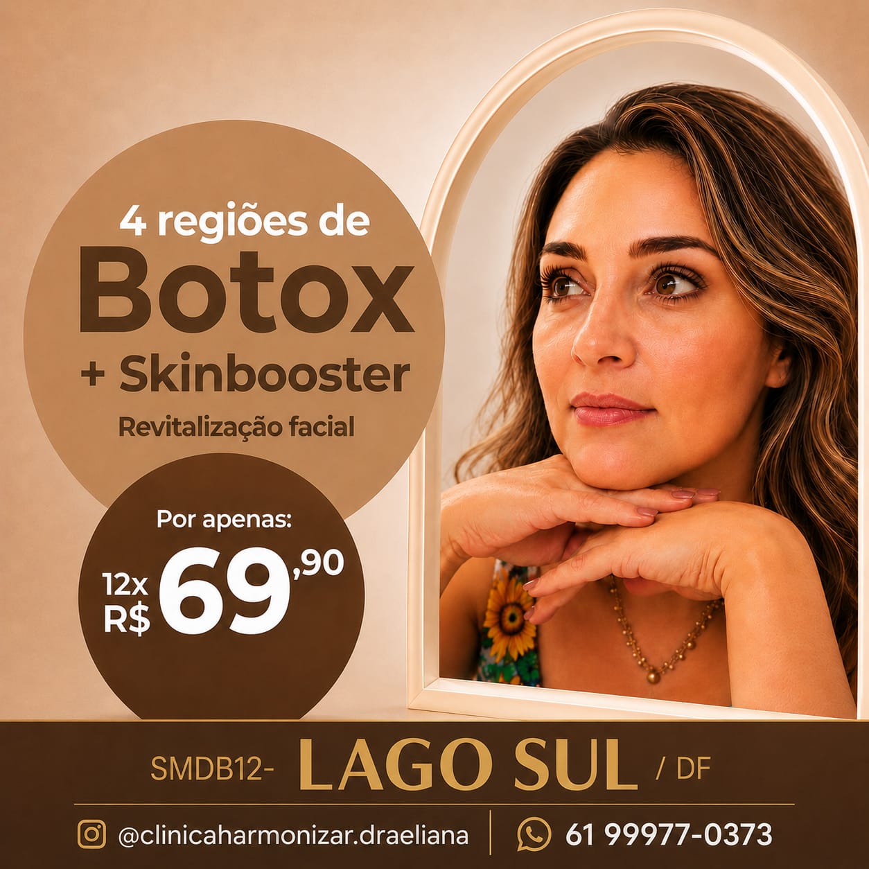 Botox 4 regiões + Skinbooster em 12x de R$ 69,90