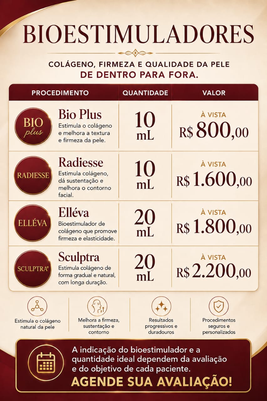 Tabela de valores de bioestimuladores